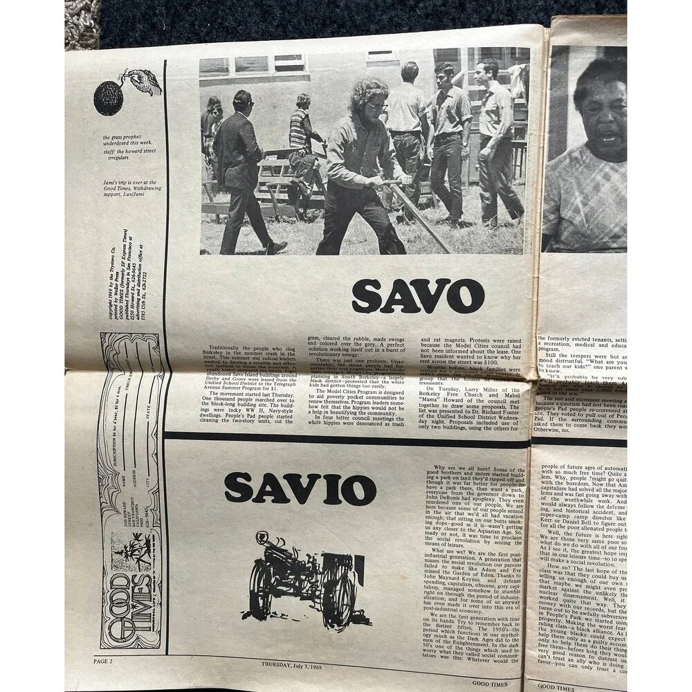 1970s High Times Underground Newspaper, Black Panther Party, Vintage Antique Co